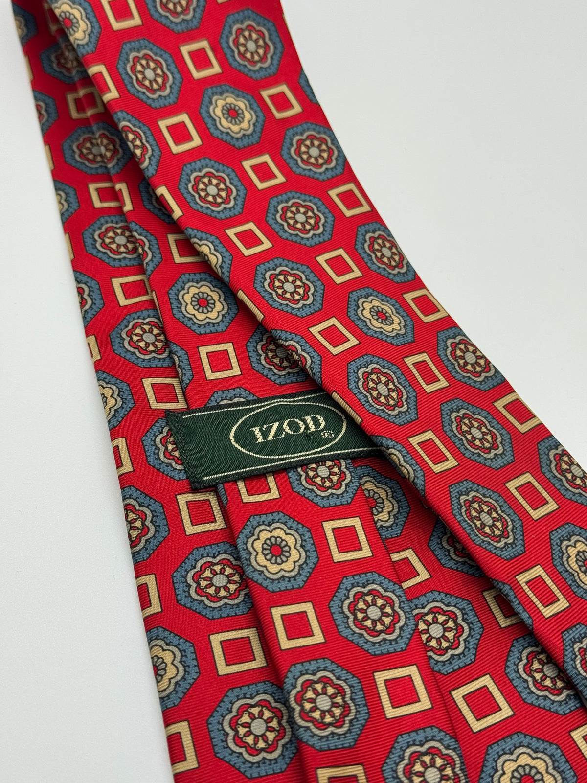 IZOD Red Geometric Medallion Tie