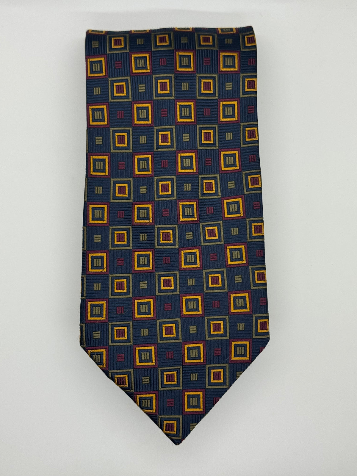Stafford Navy Blue & Burgundy Geometric Tie