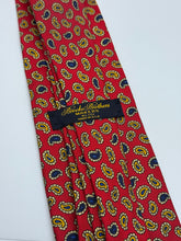 Load image into Gallery viewer, Brooks Brothers Makers Silk Tie – Red with Gold &amp; Navy Paisleys
