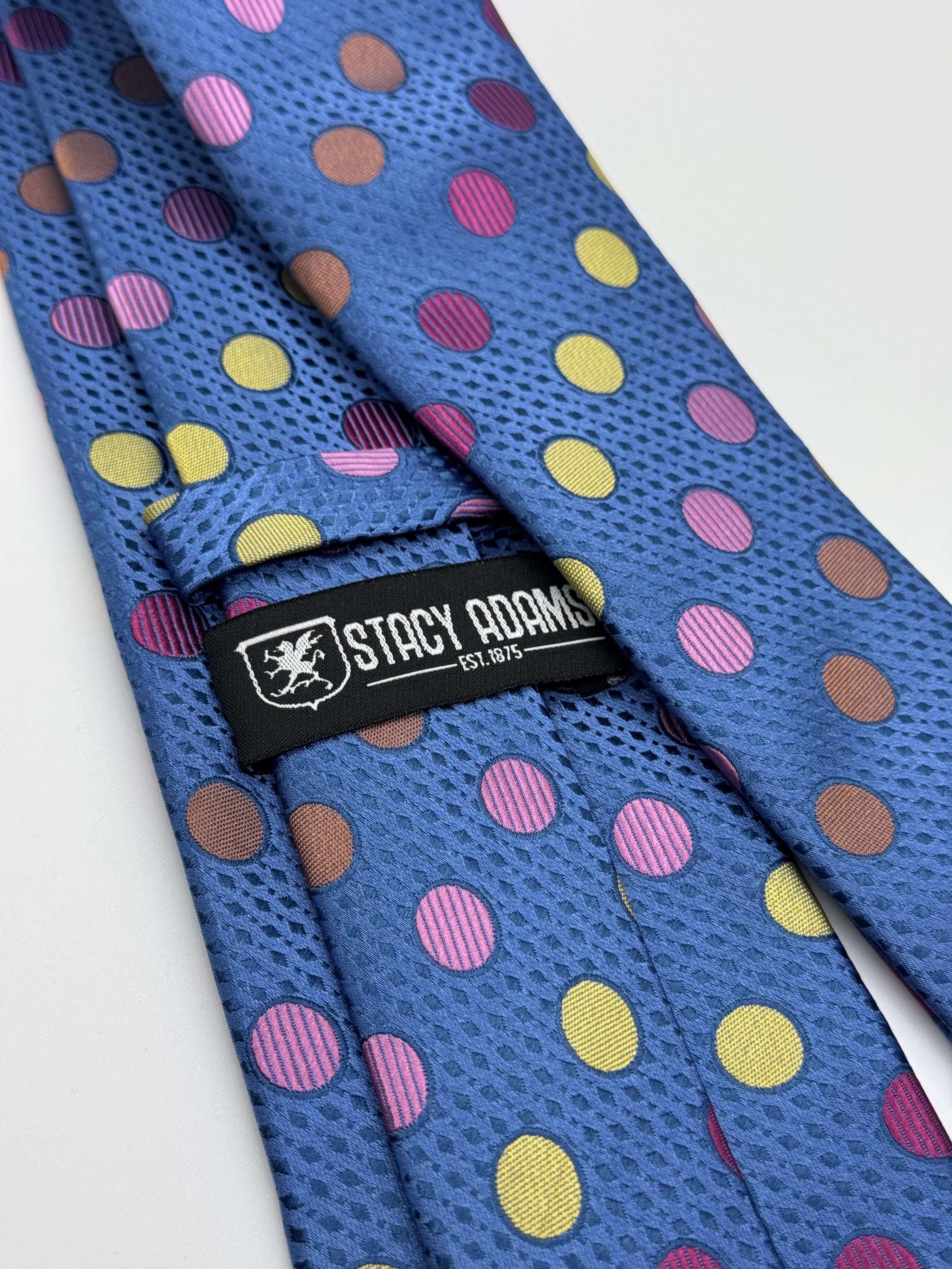 Stacy Adams Blue Multi-Color Polka Dot Tie
