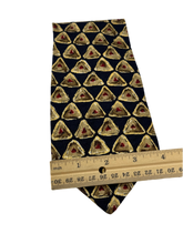 Load image into Gallery viewer, Croft &amp; Barrow Blue &amp; Gold Geometric Tie
