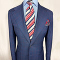 TTG Blue Windowpane Double Breasted Suit – Size 40R