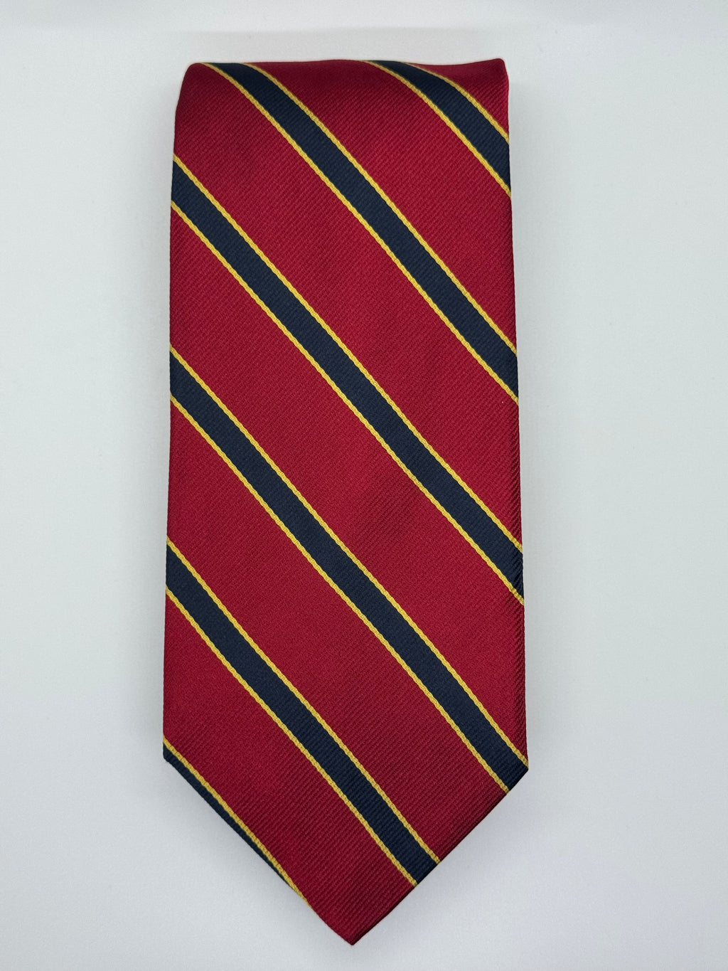 Brooks Brothers 346 Red & Navy Regimental Stripe Silk Tie – Classic Width