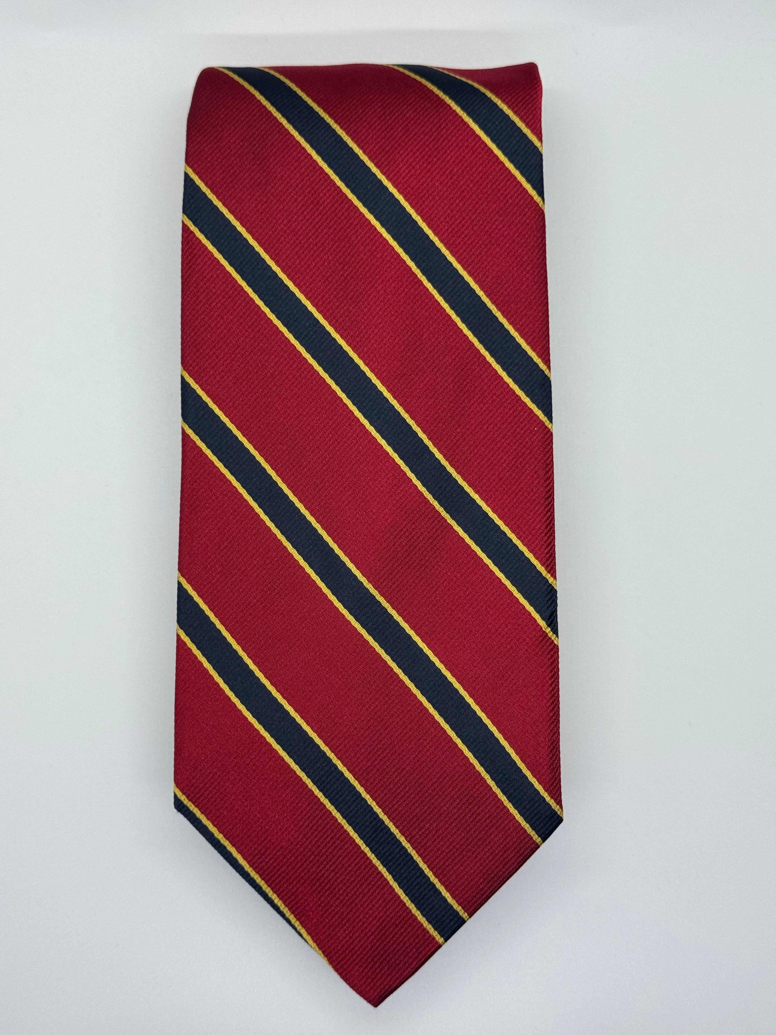 Brooks Brothers 346 Red & Navy Regimental Stripe Silk Tie – Classic Width