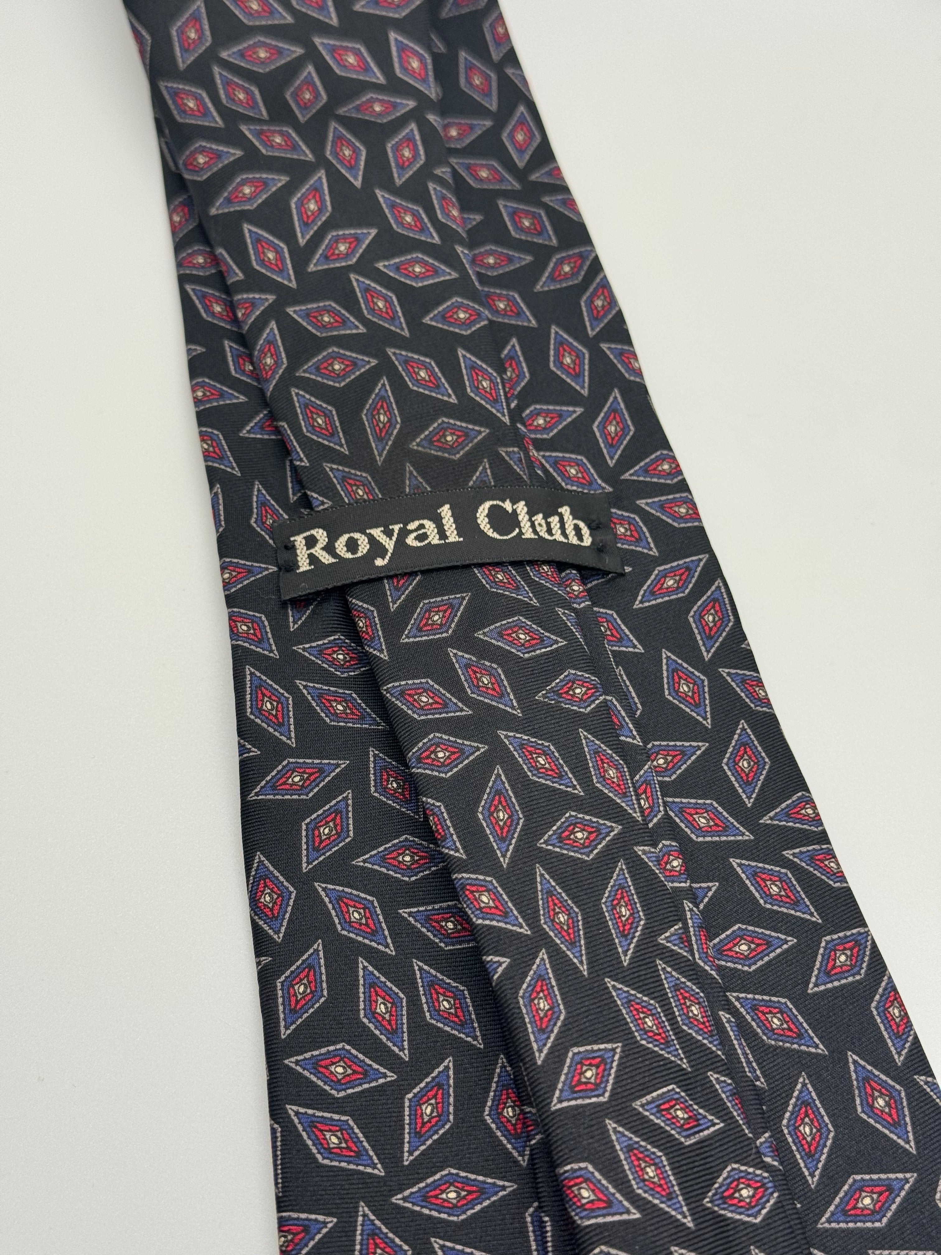 Royal Club Black Diamond Medallion Silk Tie