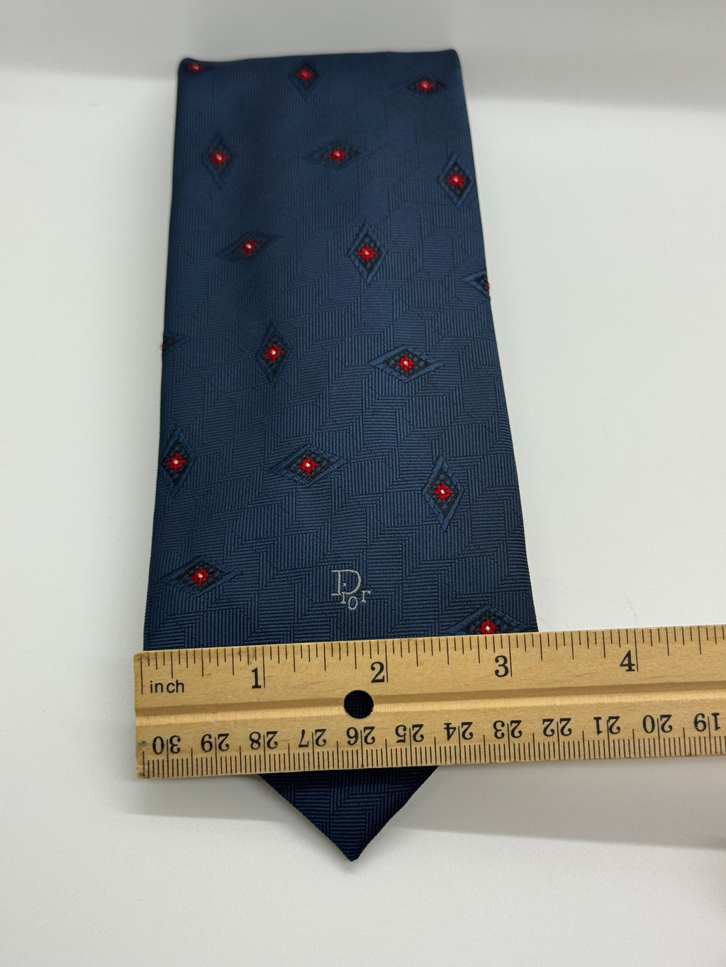 Vintage Christian Dior Monsieur Navy Geometric Silk Tie