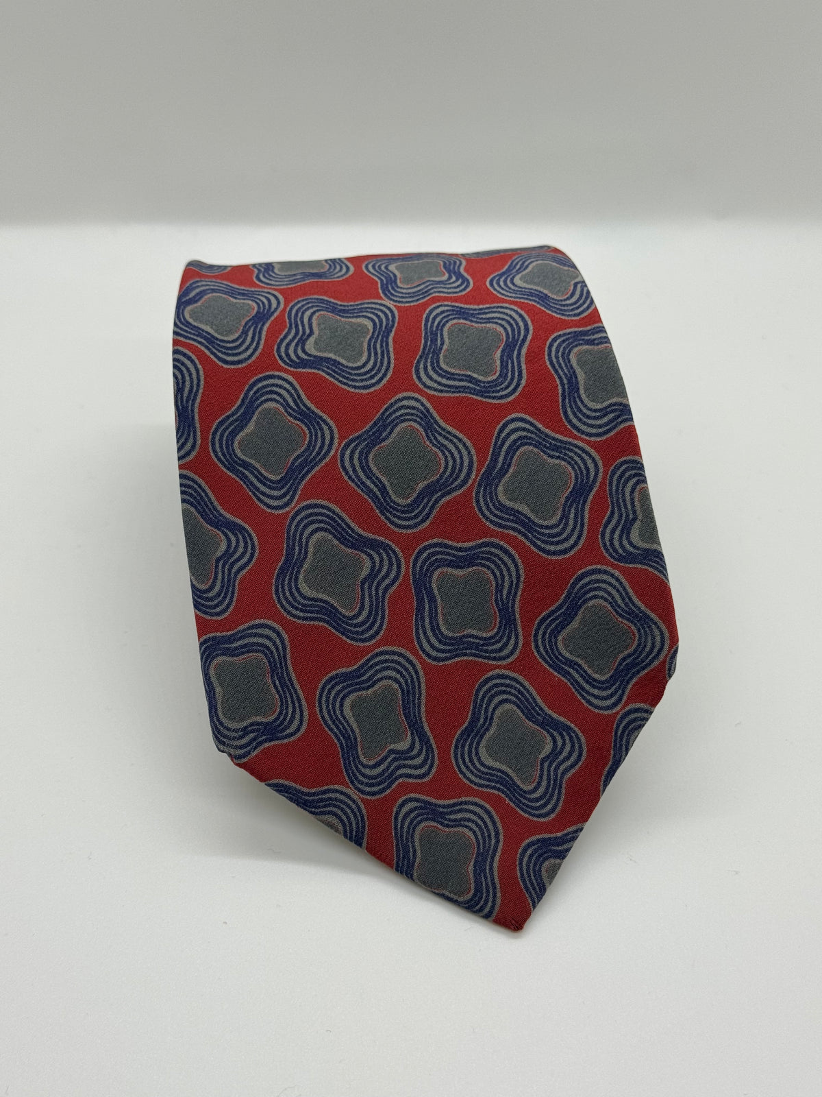 Pierre Cardin Red & Navy Geometric Tie