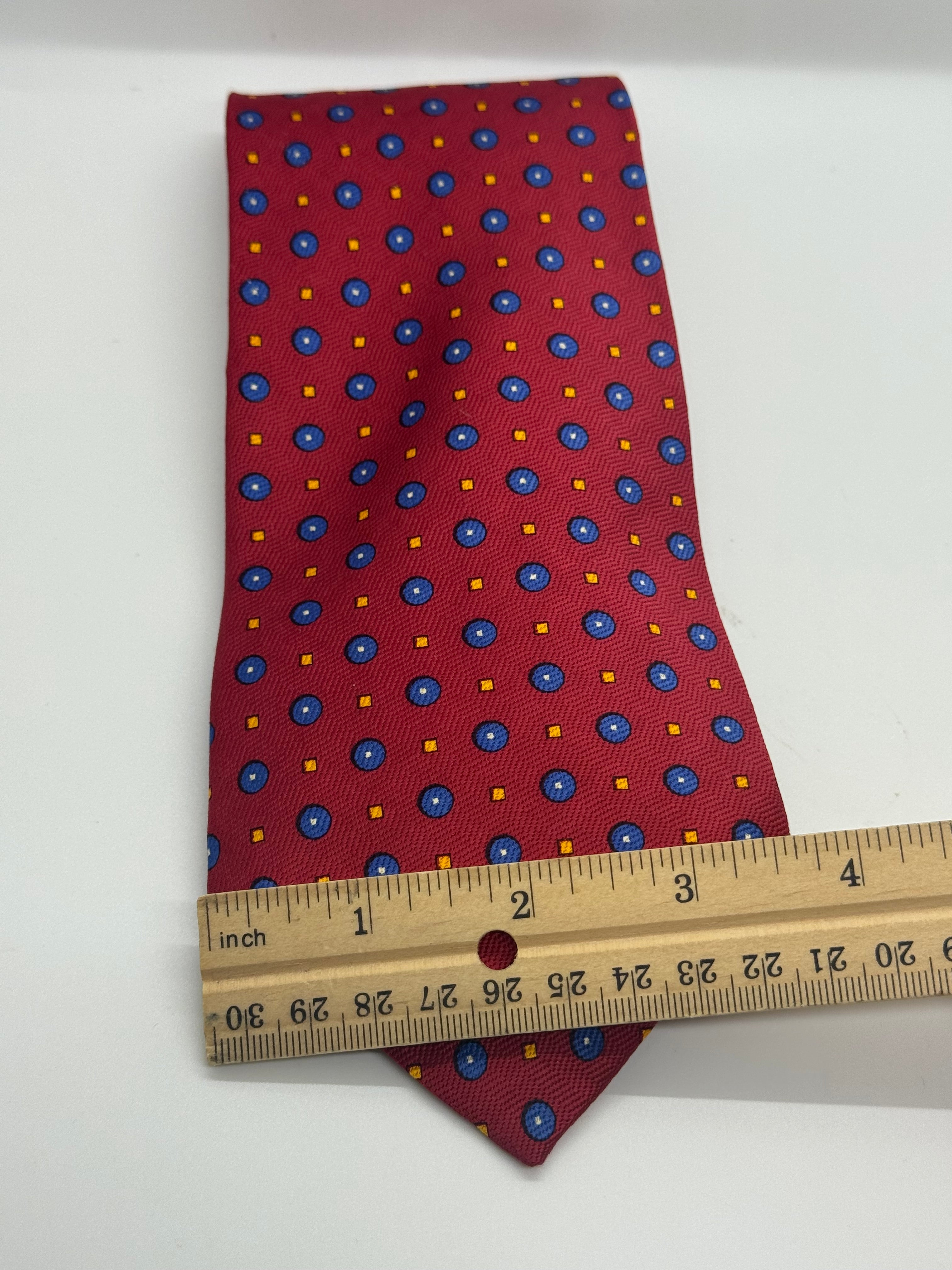 Ralph Lauren Red Medallion Silk Necktie