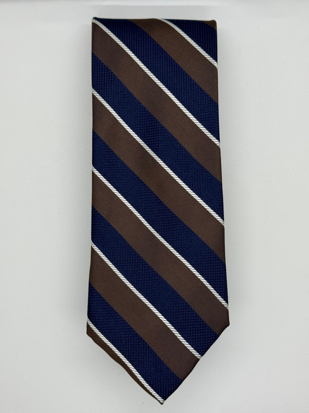 Stafford Navy & Brown Repp Stripe Tie