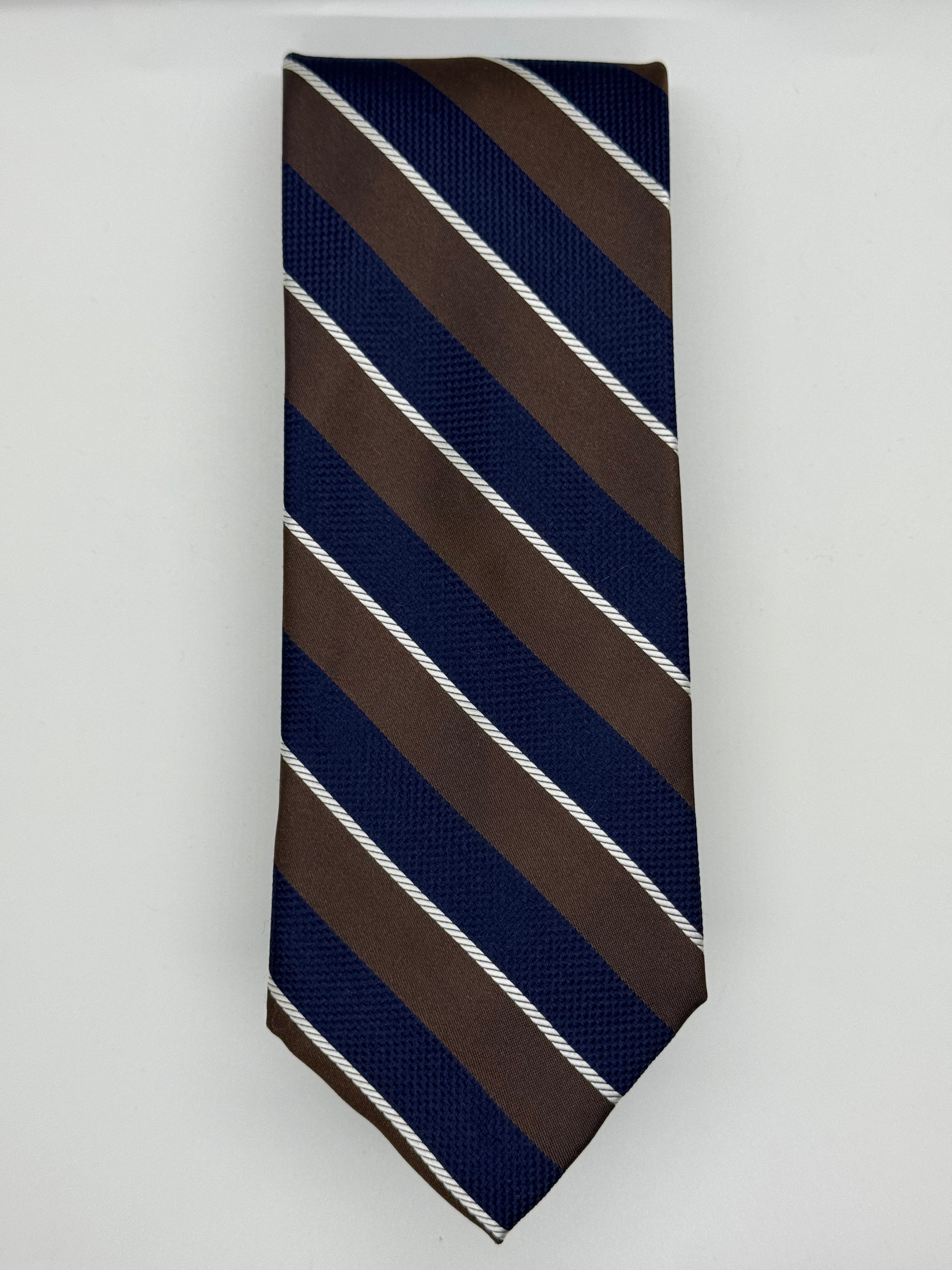 Stafford Navy & Brown Repp Stripe Tie