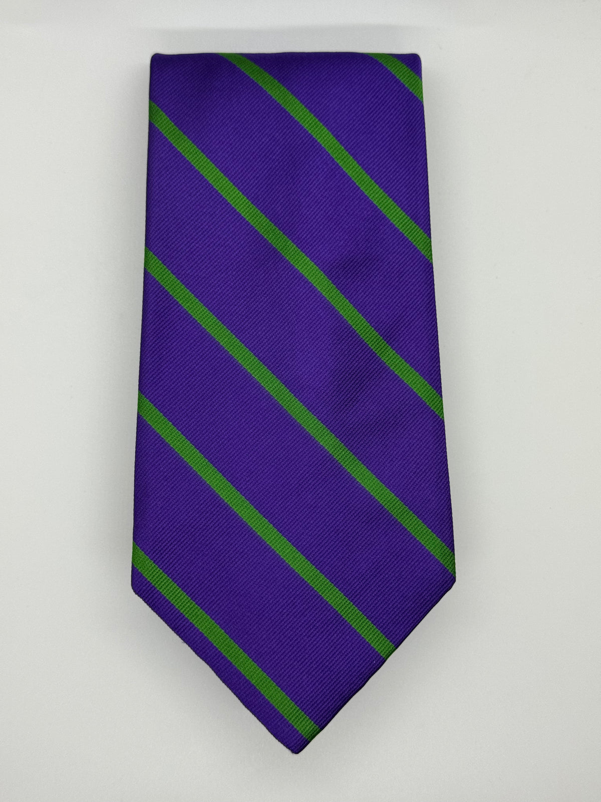 Wayne O. White Purple & Green Striped Tie