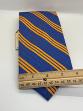 Load image into Gallery viewer, NWT Faconnable Silk Tie – Royal Blue &amp; Gold Stripe
