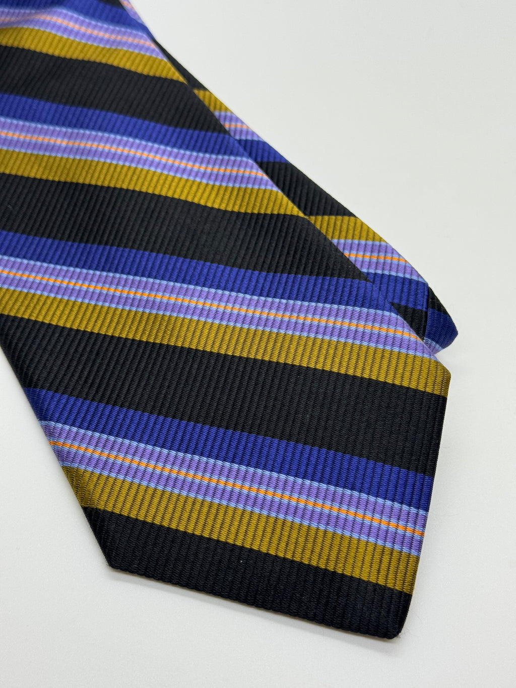 Robert Talbott Navy & Gold Regal Stripe Silk Tie