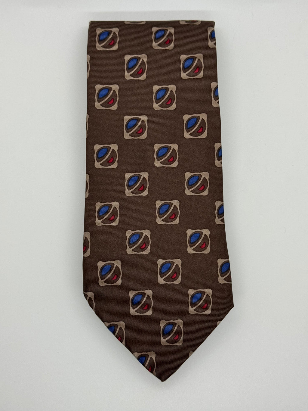 Givenchy Monsieur Brown Geometric Silk Tie