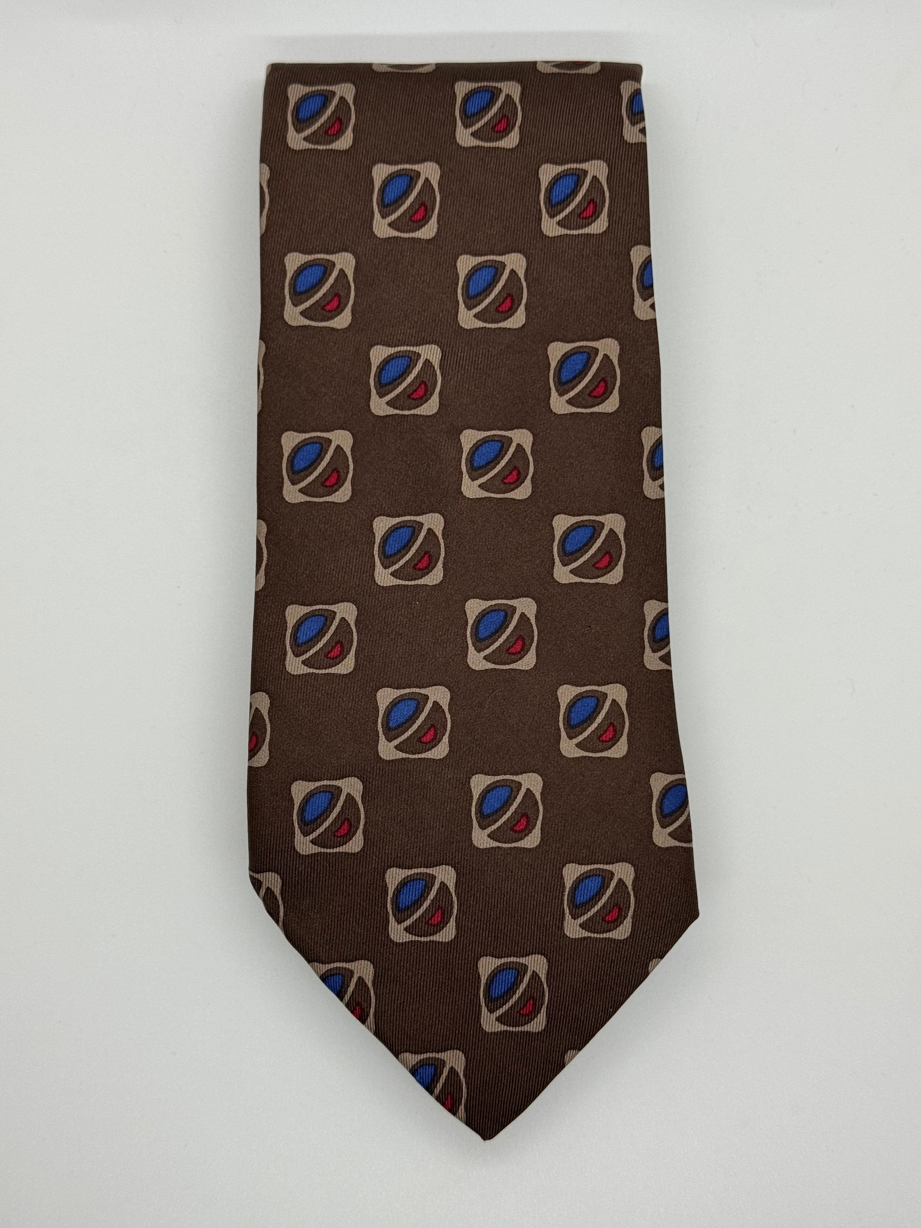 Givenchy Monsieur Brown Geometric Silk Tie