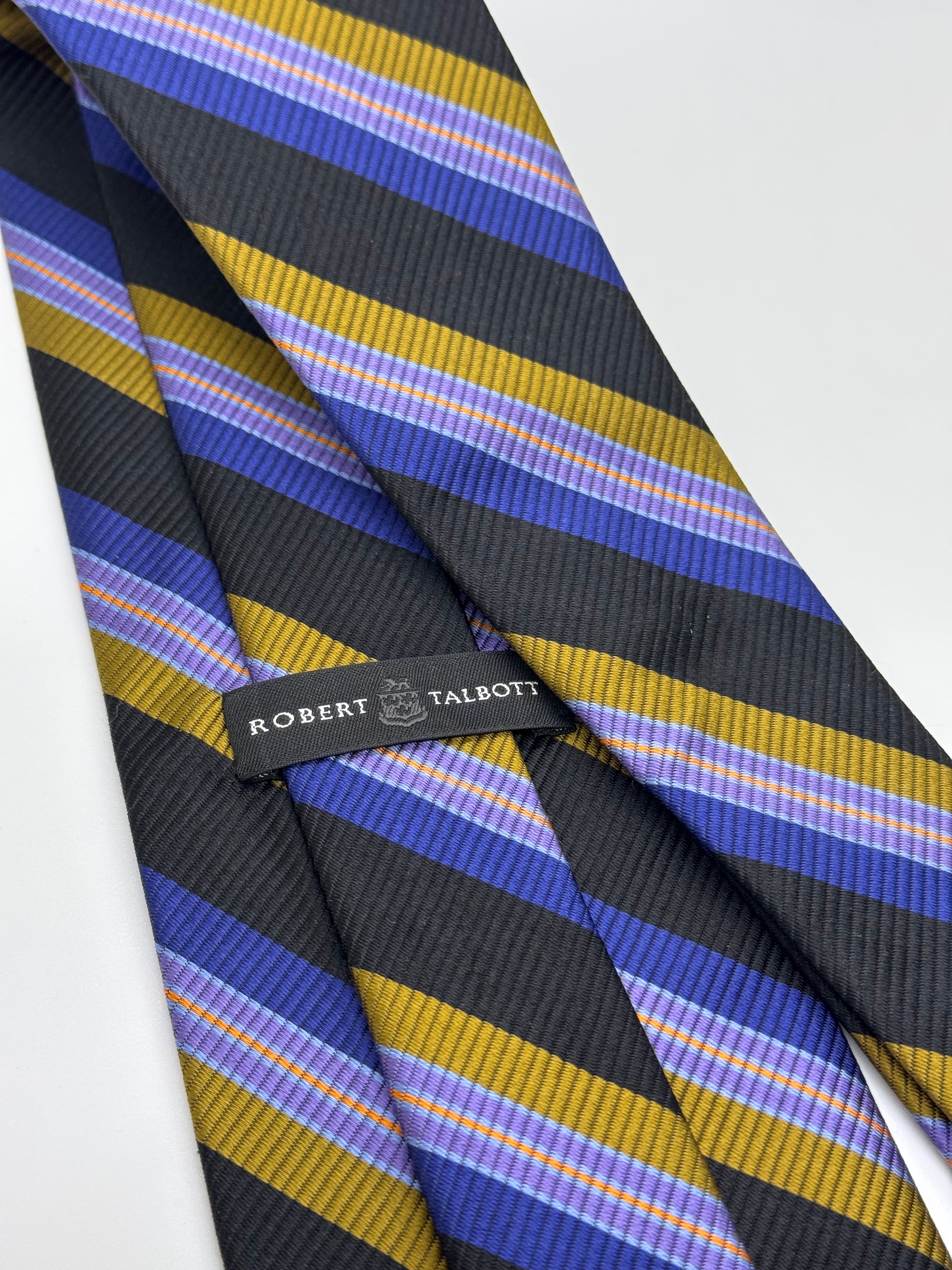 Robert Talbott Navy & Gold Regal Stripe Silk Tie