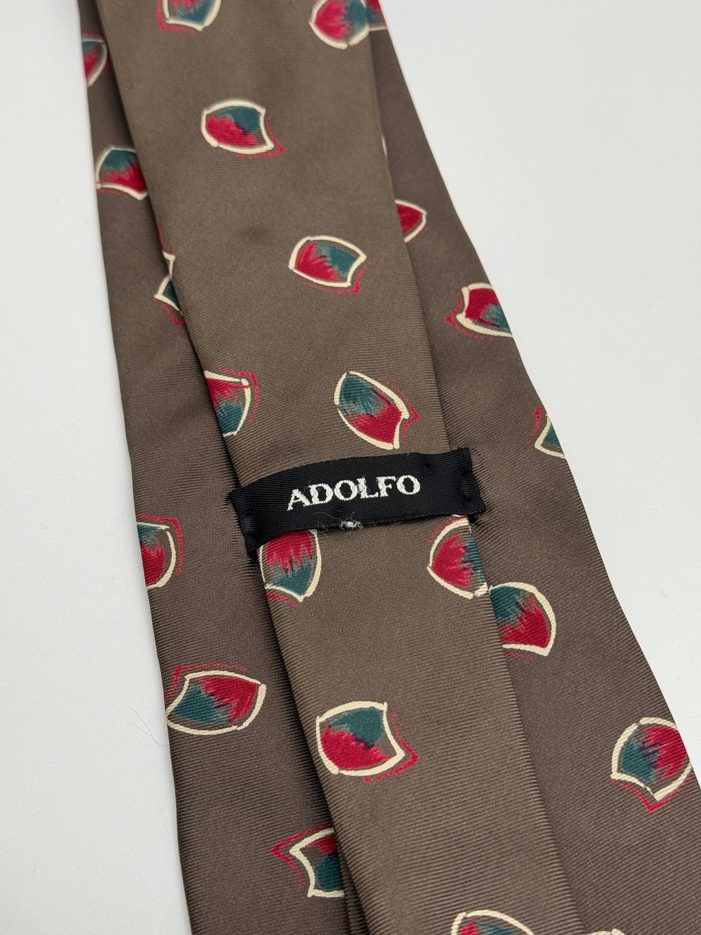 Adolfo Brown Abstract Medallion Tie