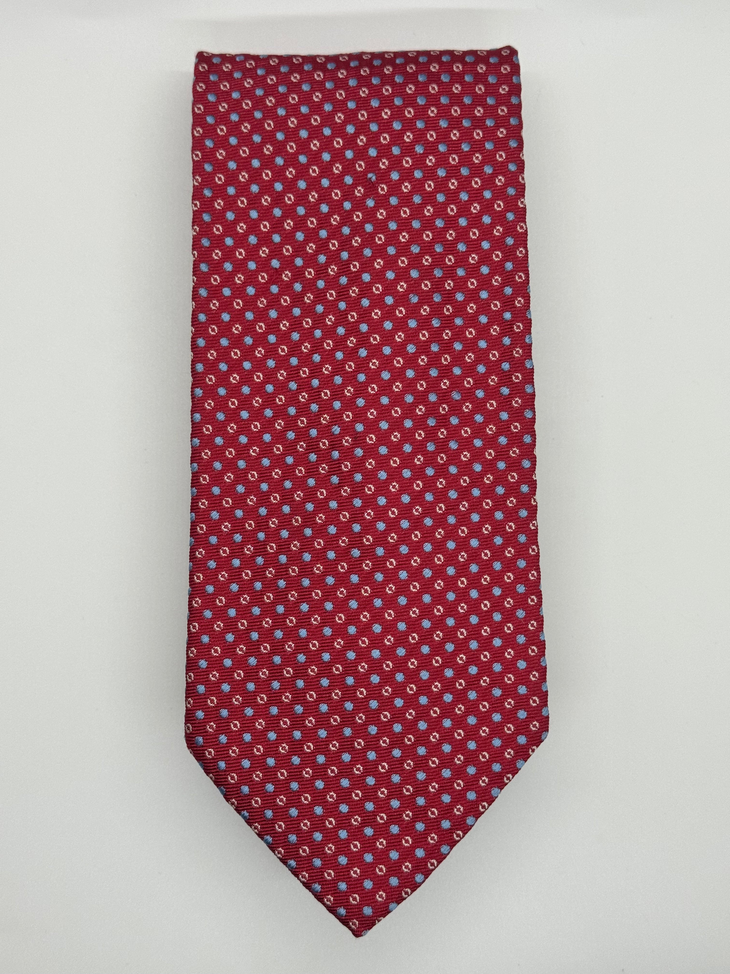 Nicola Ferri Milano Red Micro Dot Silk Tie – Made in Italy