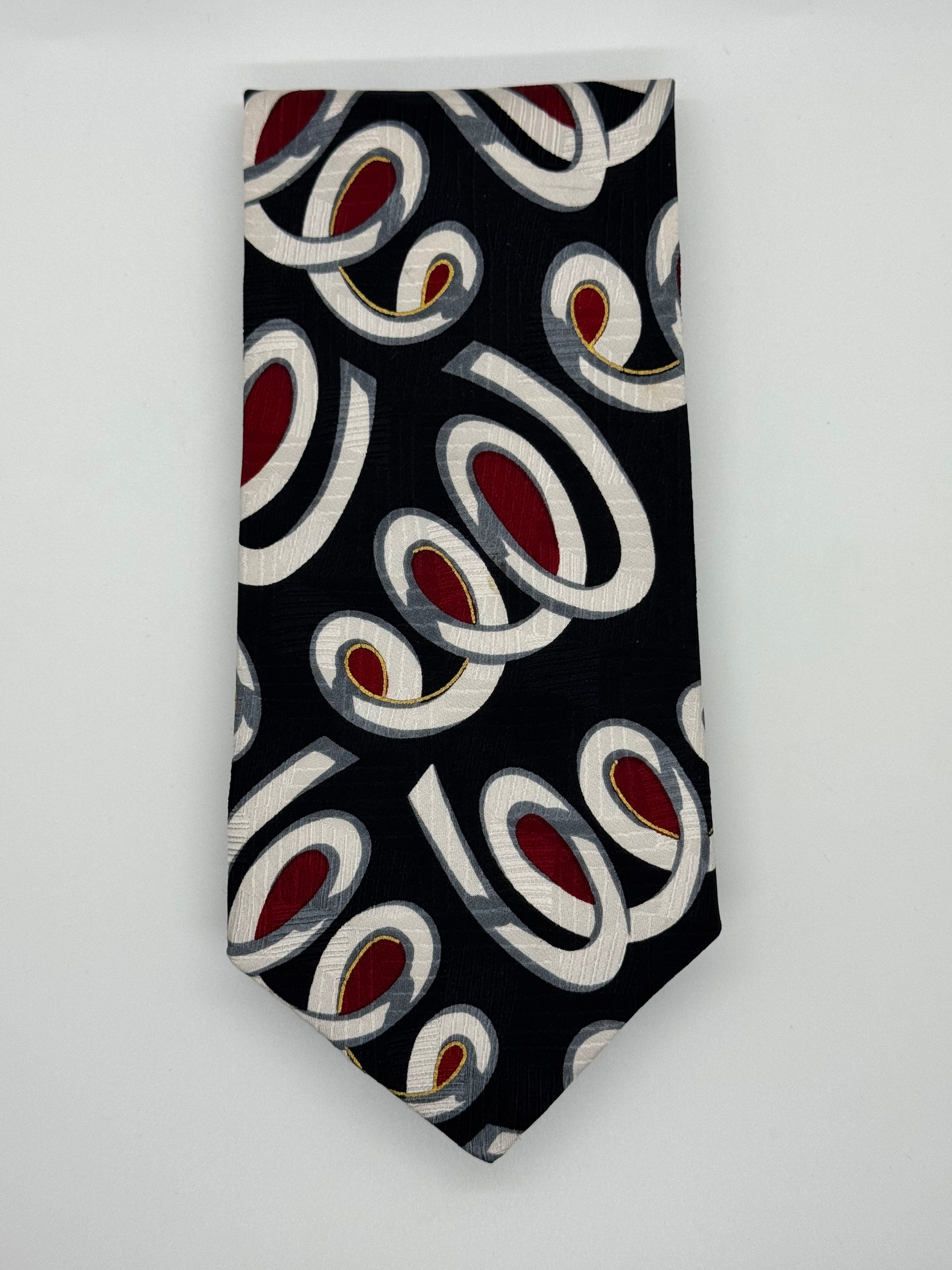 Ashberry Black Abstract Swirl Tie