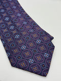 Vintage Distante Purple Medallion Silk Tie