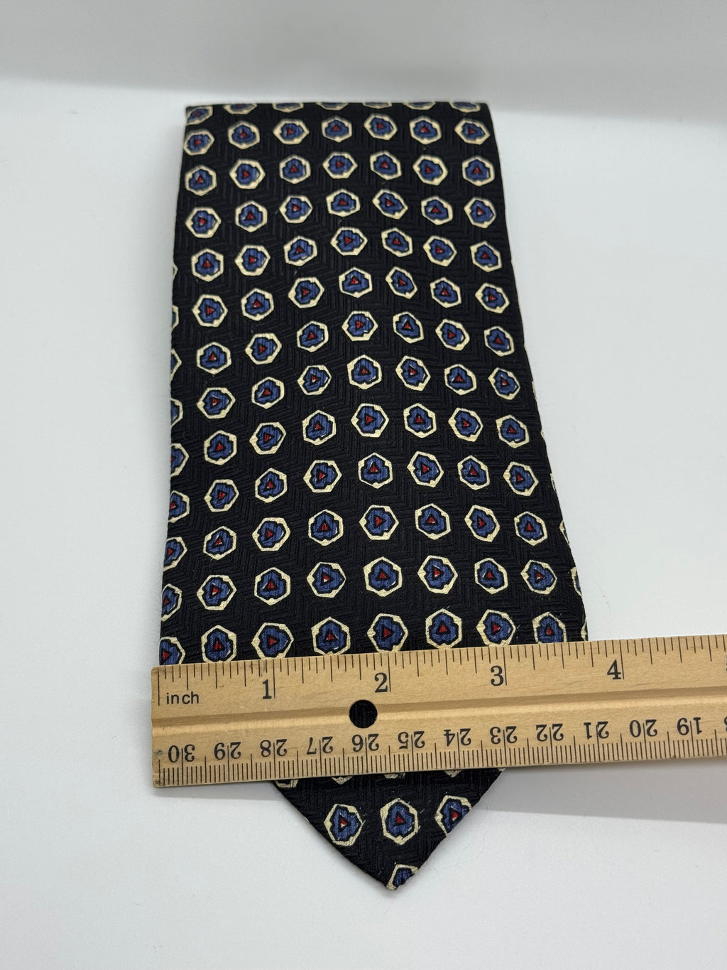 Polo Ralph Lauren Black Geometric Medallion Silk Tie
