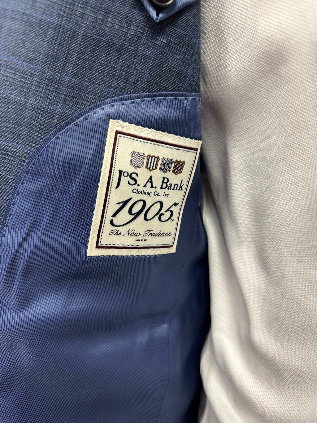 Jos. A. Bank 1905 Blue Windowpane Sport Coat – 40S