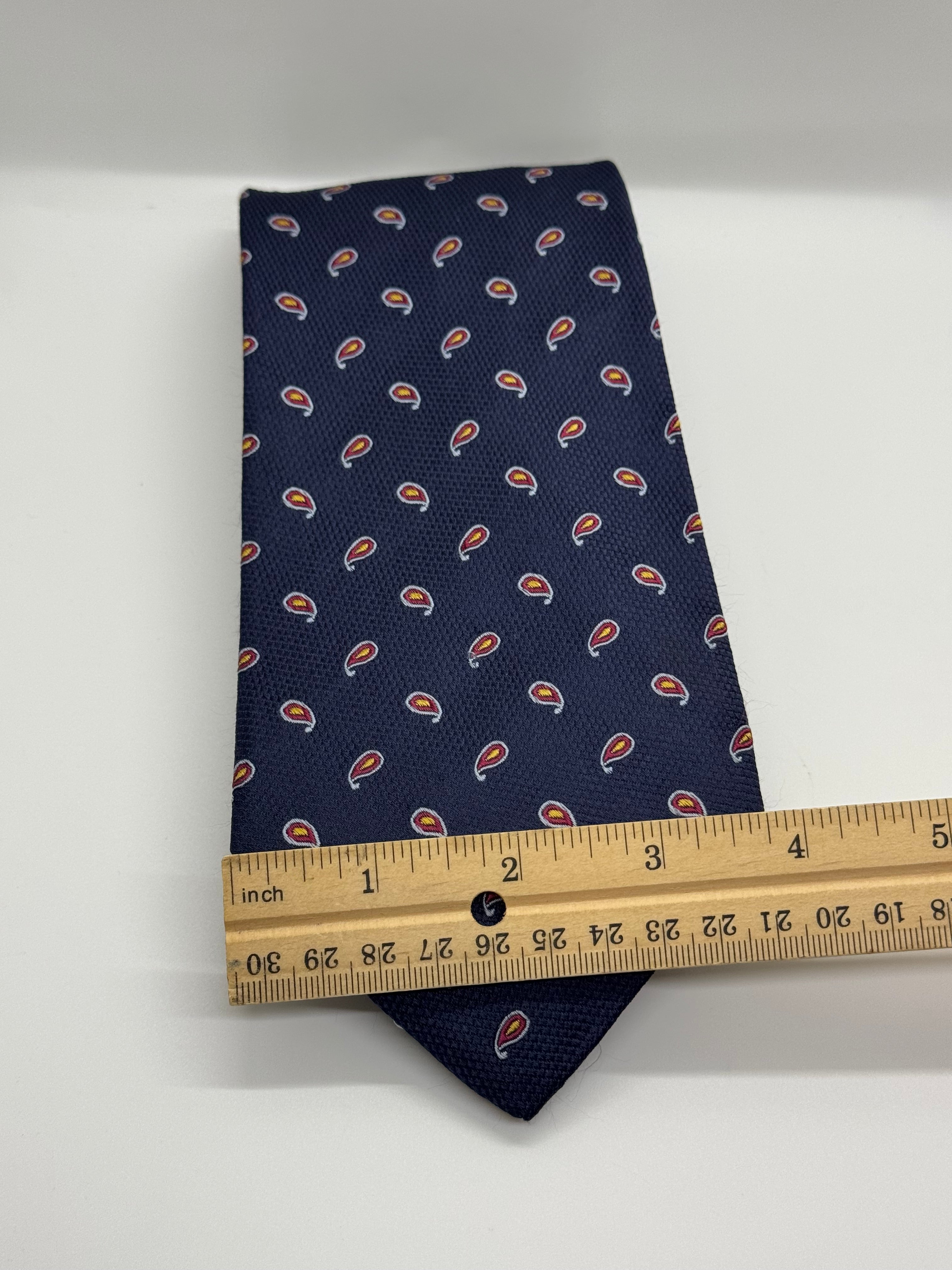 Hickey Freeman Navy Micro Paisley Tie