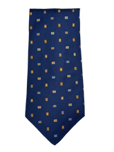 Load image into Gallery viewer, Royal Classic for Tom James – Navy Geometric Silk Tie
