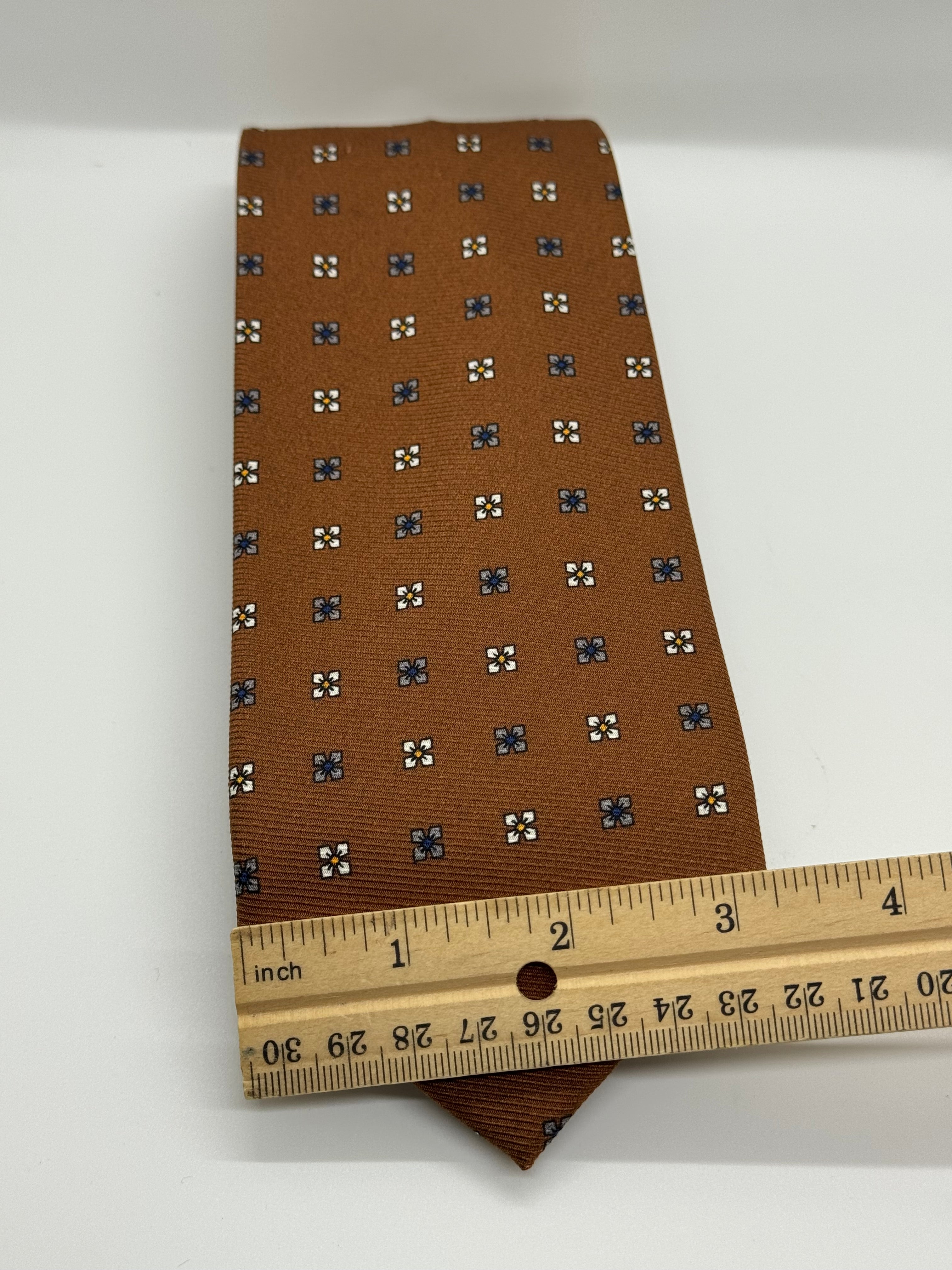 Hunt Club Clothiers Brown Geometric Pattern Tie