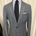 Banana Republic Slim Fit Blue Glen Plaid Linen-Cotton Sport Coat – 40R