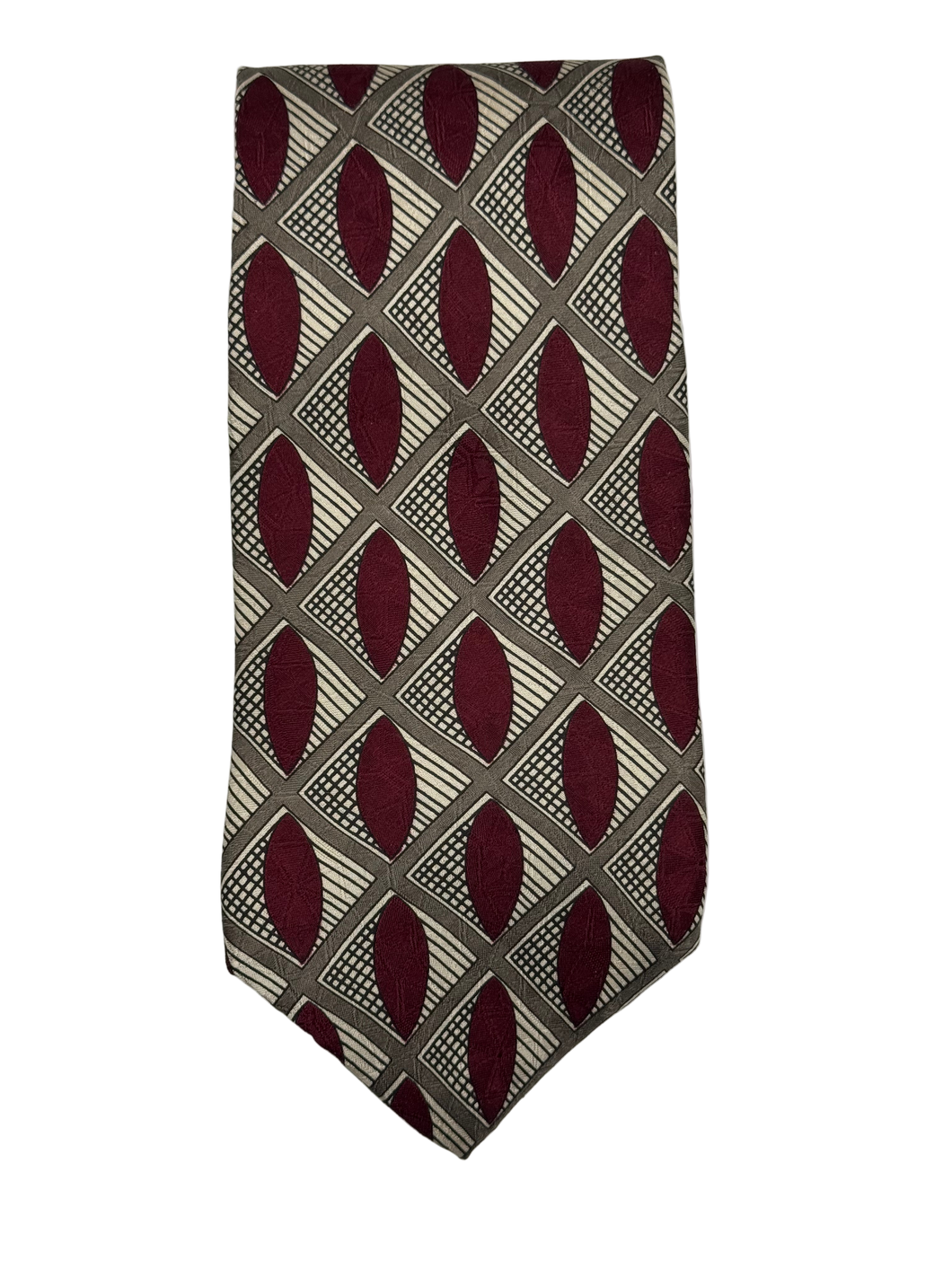 Croft & Barrow Geometric Burgundy Diamond Tie
