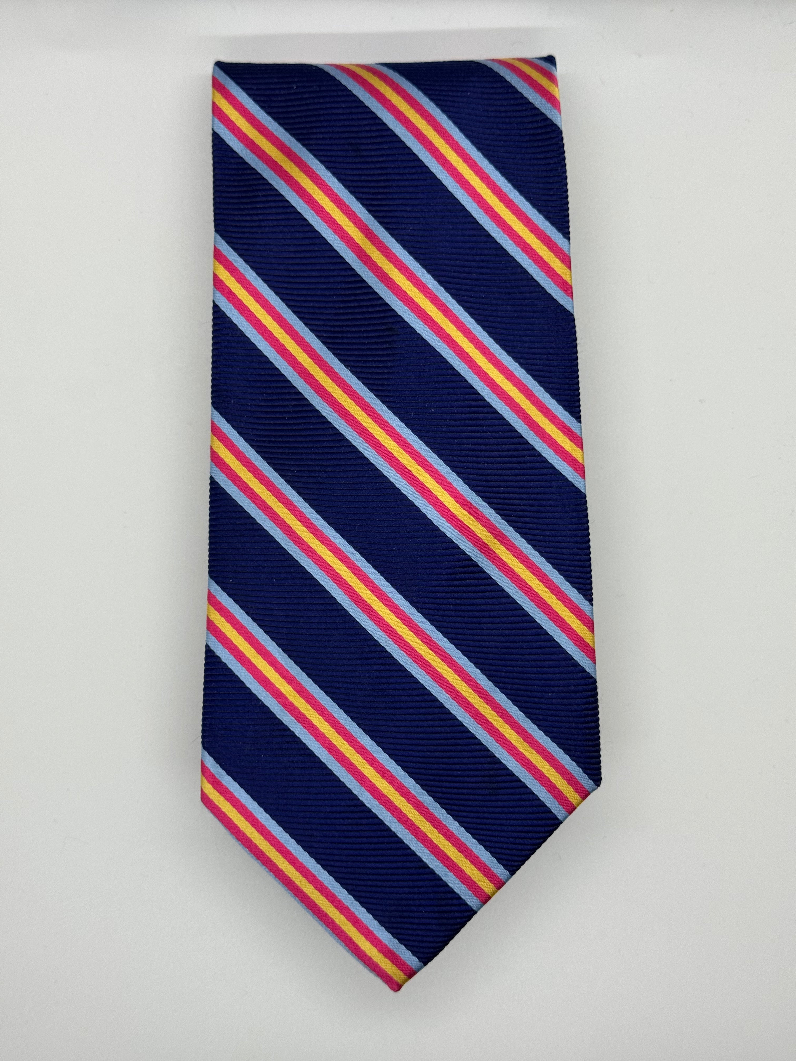 Brooks Brothers Navy Repp Stripe Tie – Pink & Gold Regimental