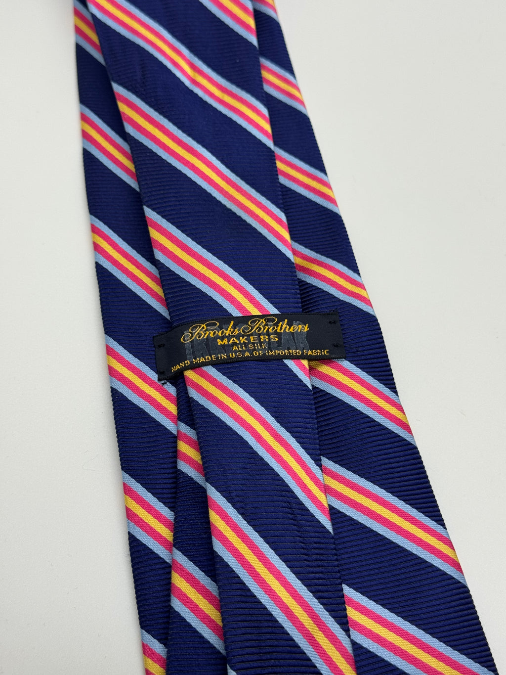 Brooks Brothers Navy Repp Stripe Tie – Pink & Gold Regimental
