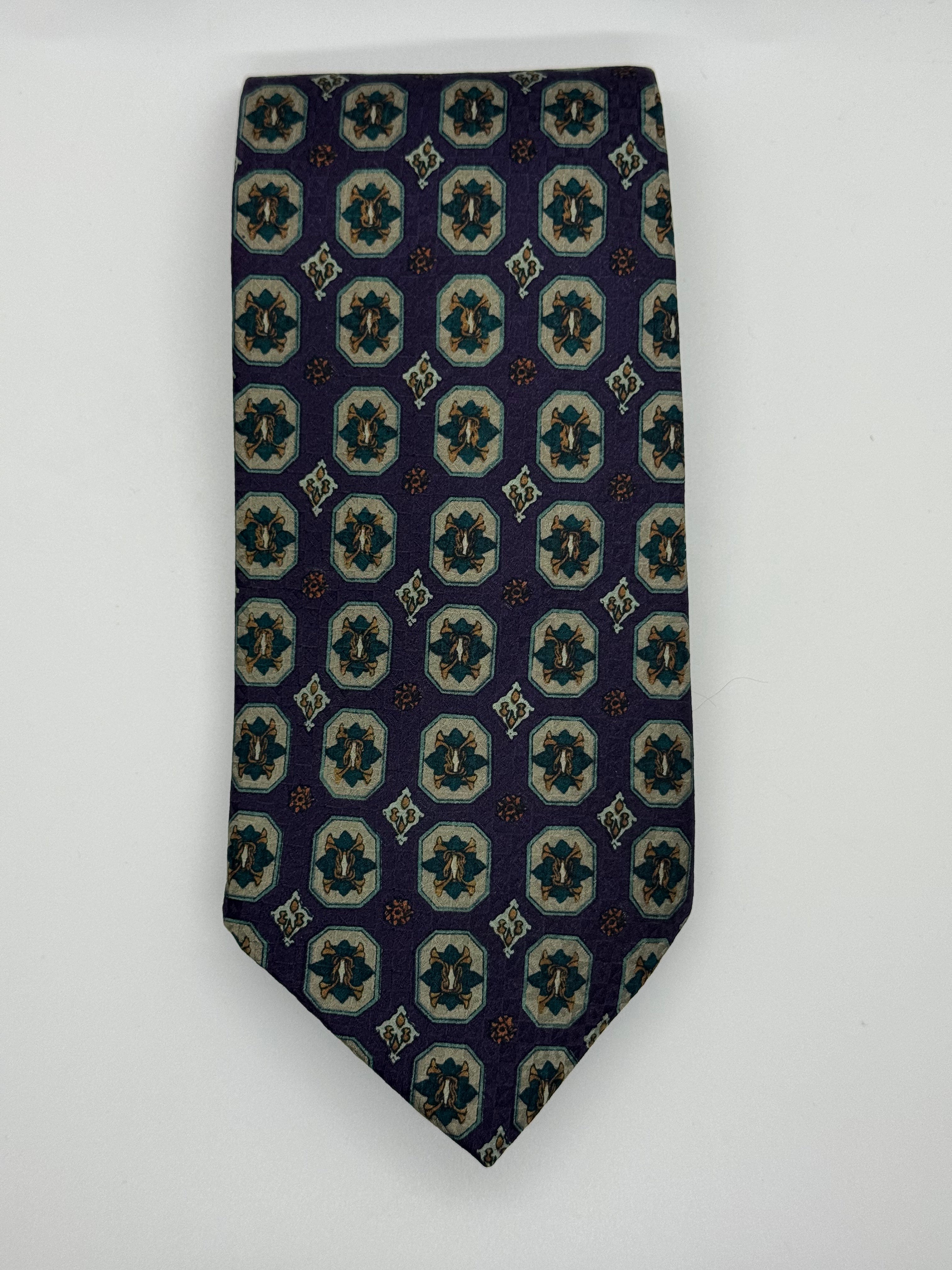 Hasting & Smith Purple Medallion Tie