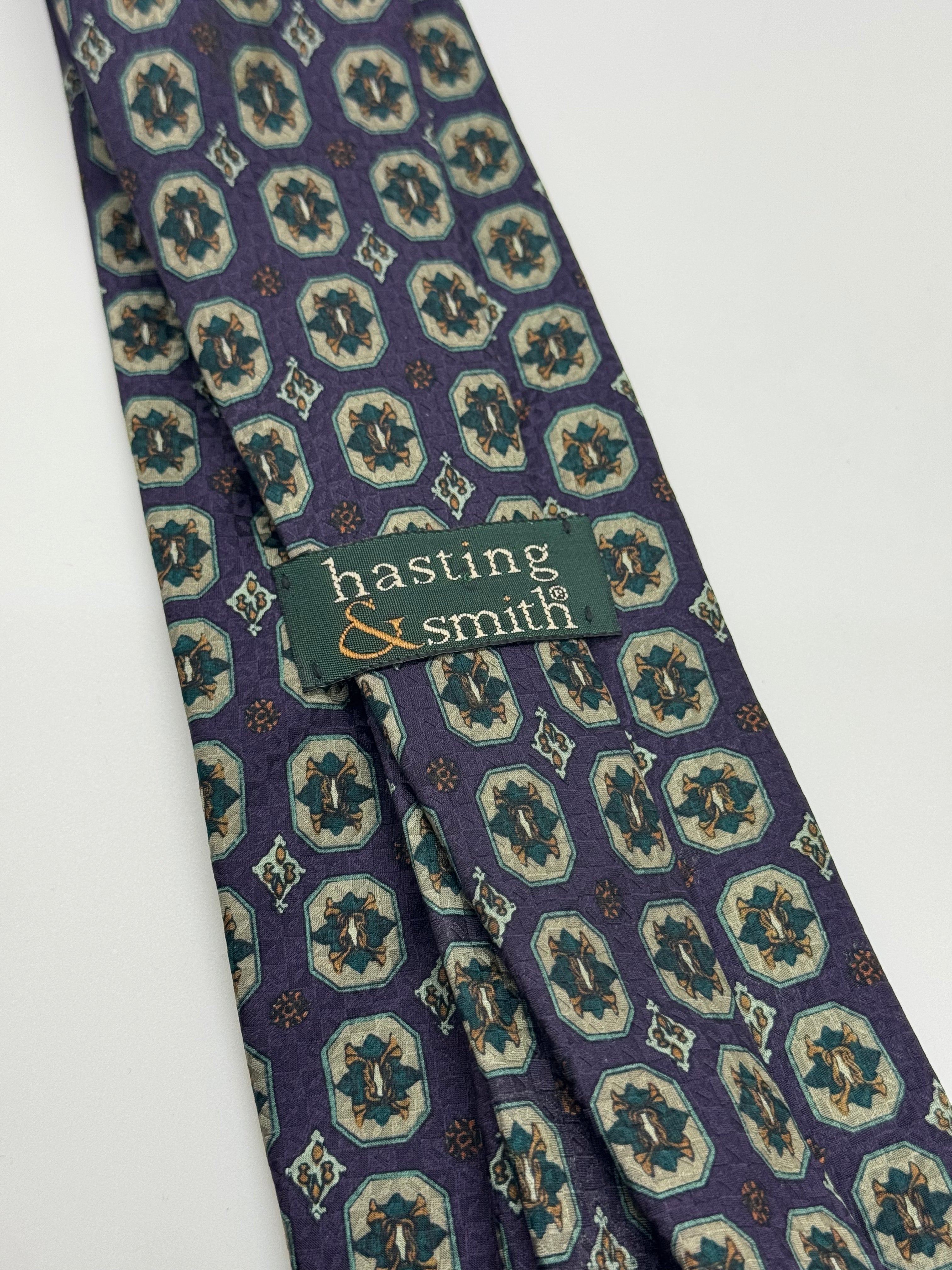 Hasting & Smith Purple Medallion Tie