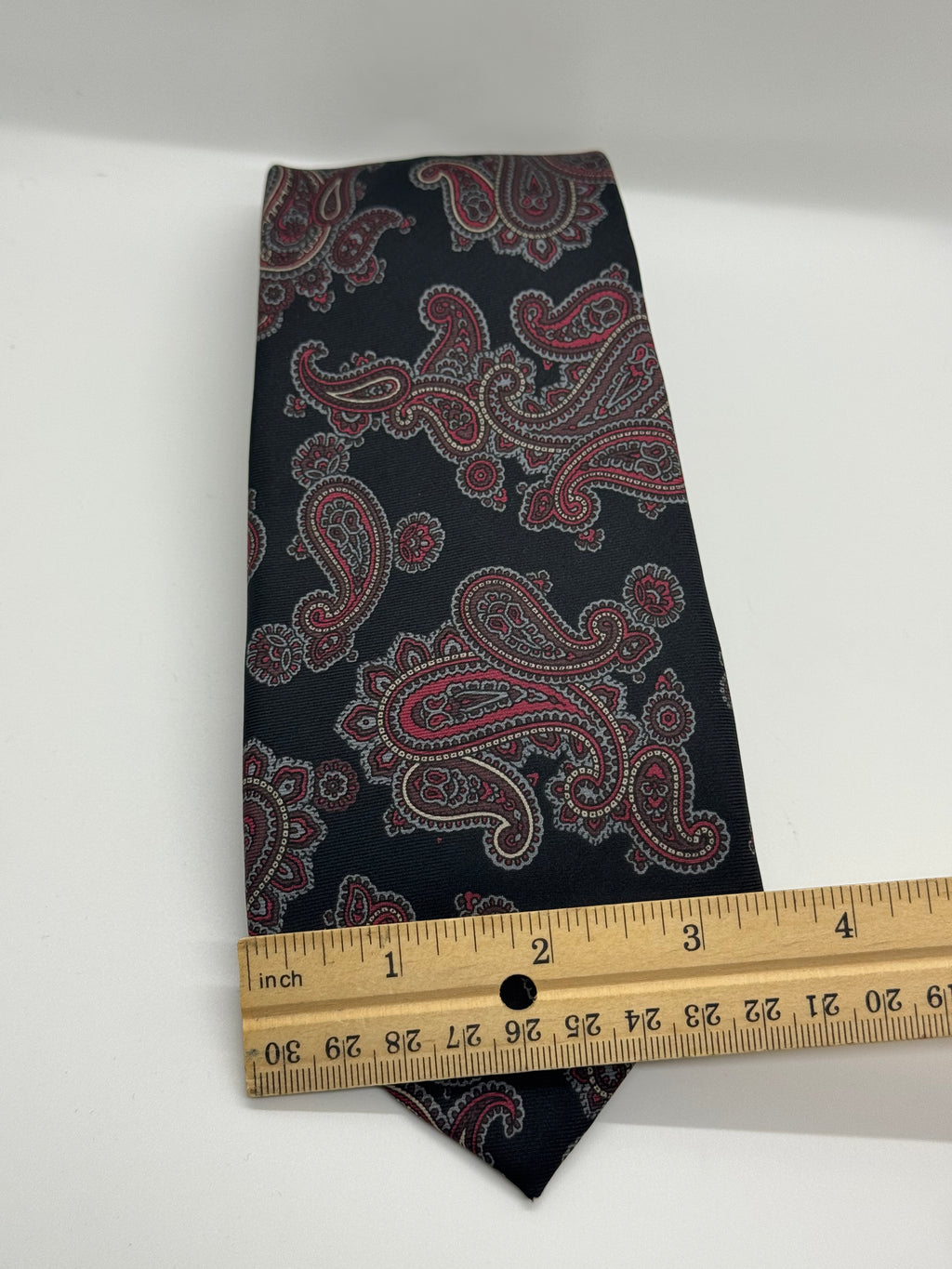 Stafford Black & Burgundy Paisley Tie