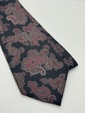 Stafford Black & Burgundy Paisley Tie