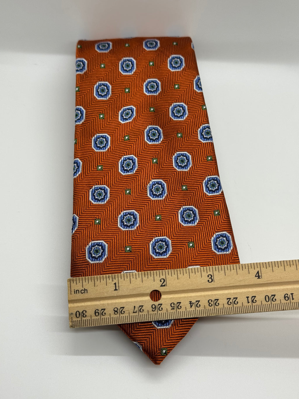 Burnt Orange Geometric Medallion Tie