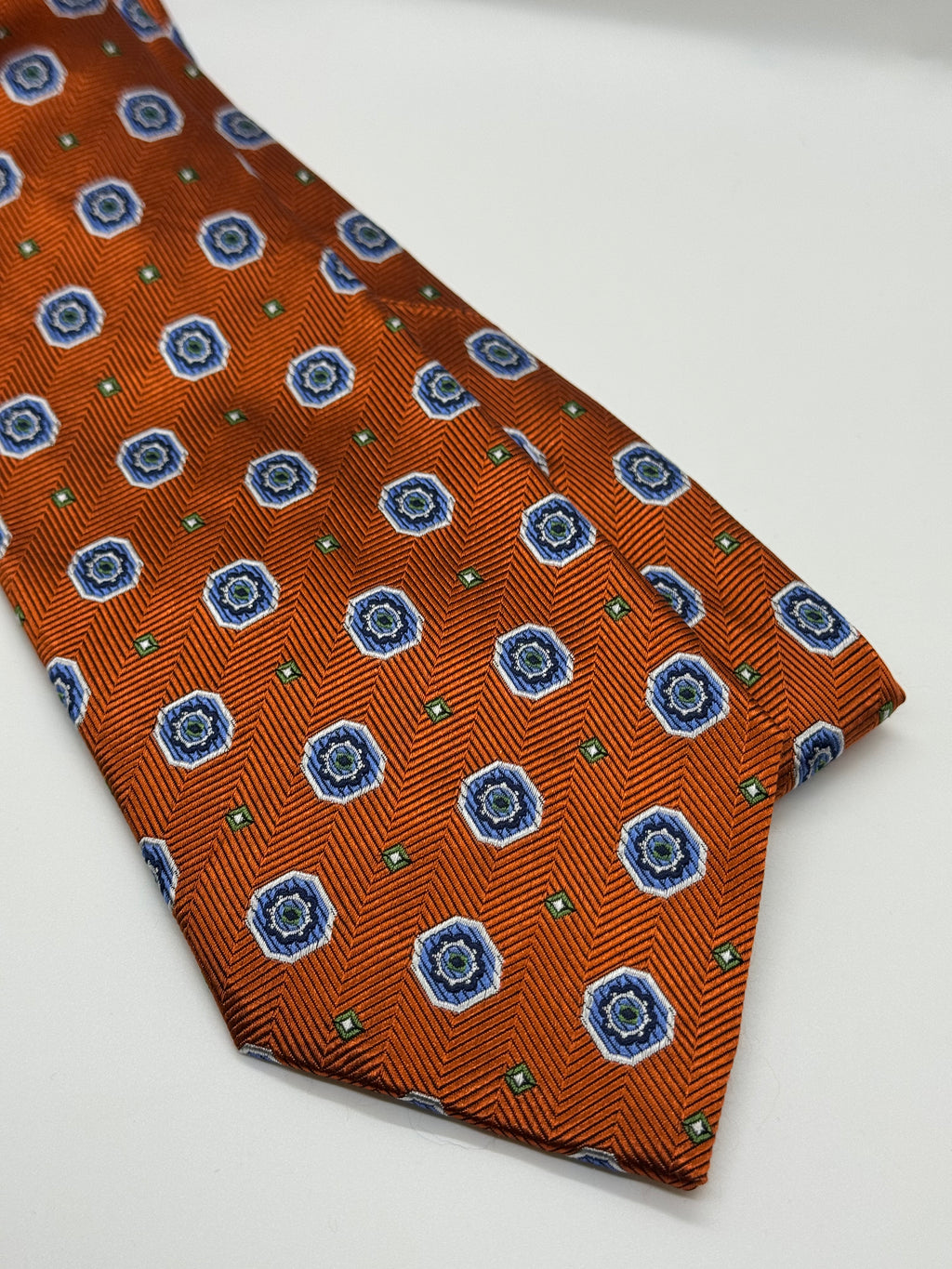 Burnt Orange Geometric Medallion Tie