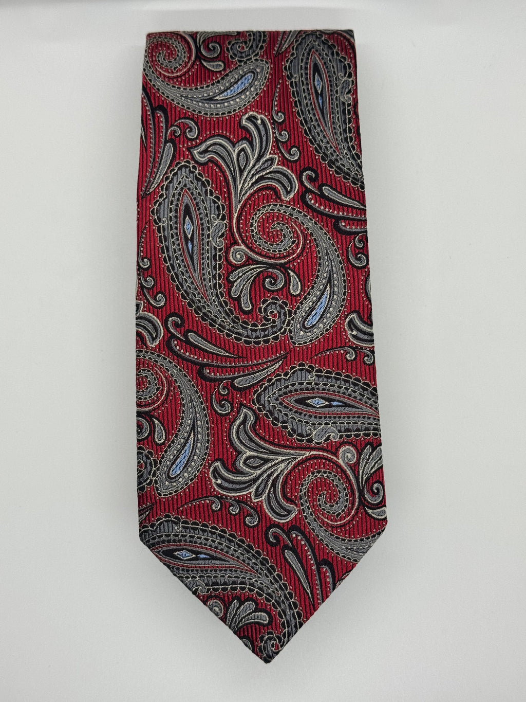 JZ Richards Red Paisley All Silk Handmade Tie – Made in USA