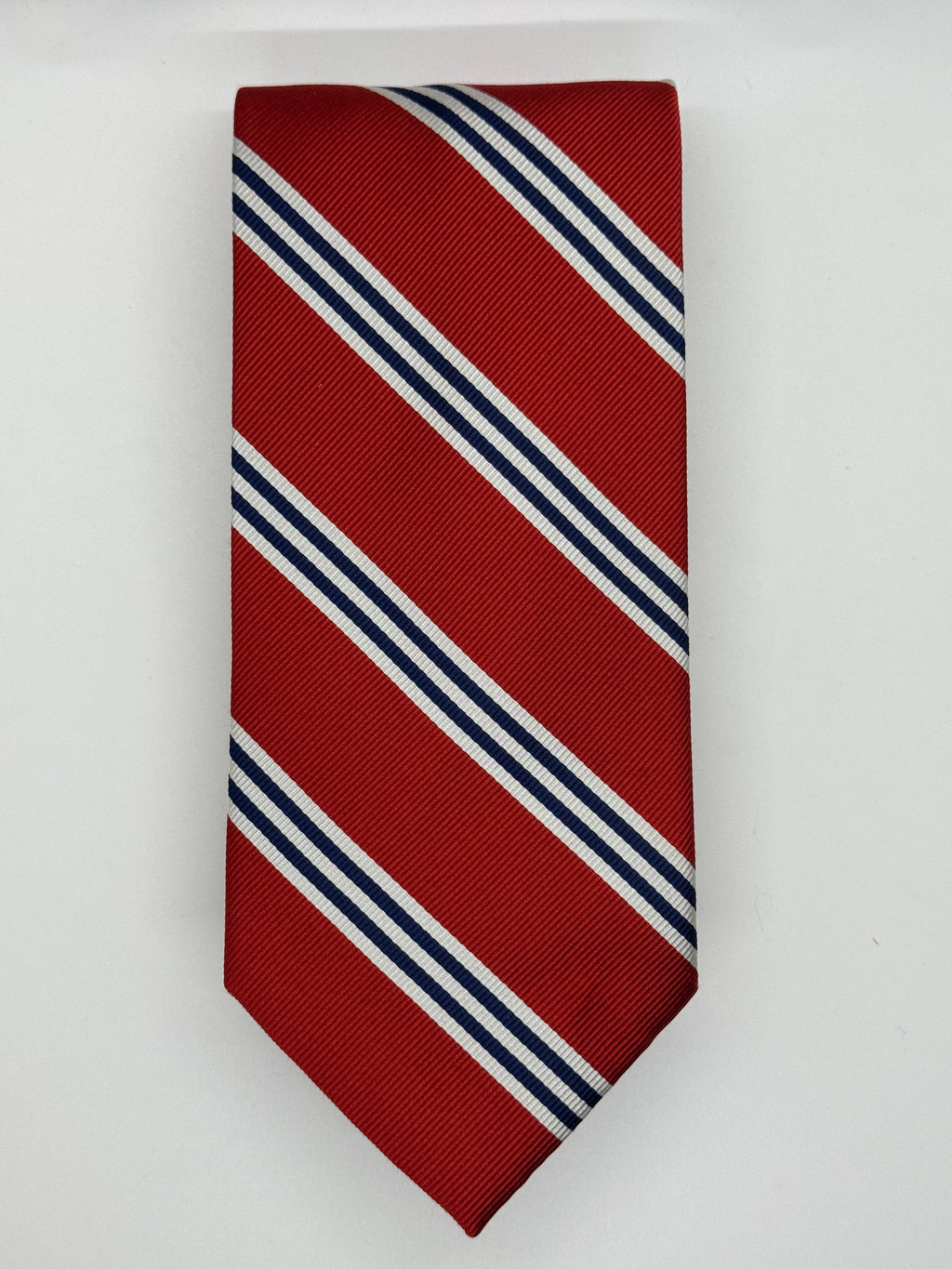 Classic Red & Navy Regimental Stripe Jos. A. Bank Tie