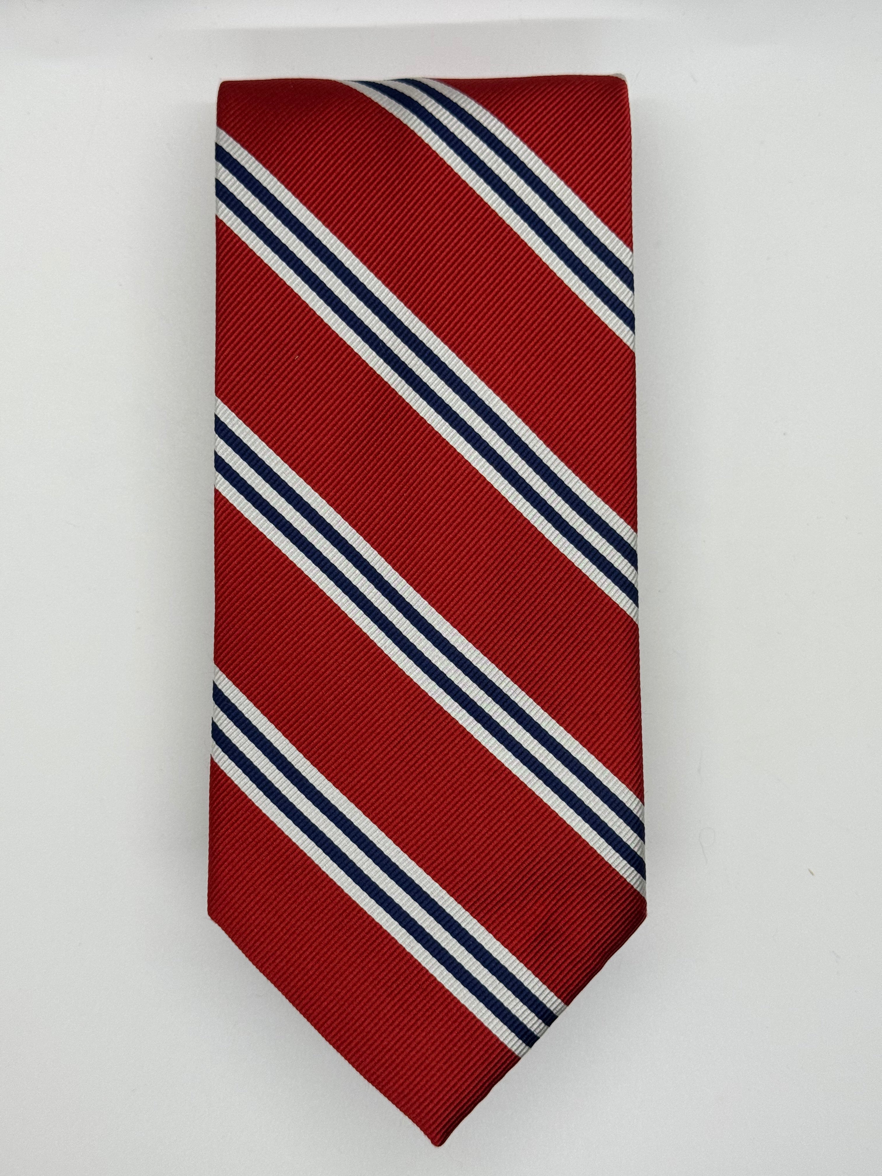 Classic Red & Navy Regimental Stripe Jos. A. Bank Tie