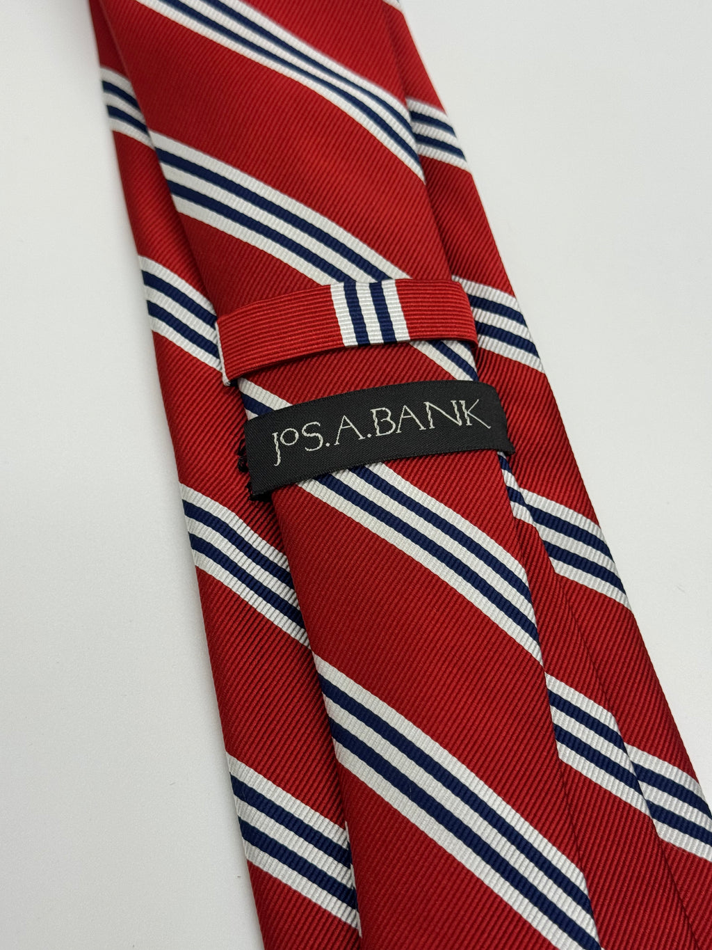 Classic Red & Navy Regimental Stripe Jos. A. Bank Tie
