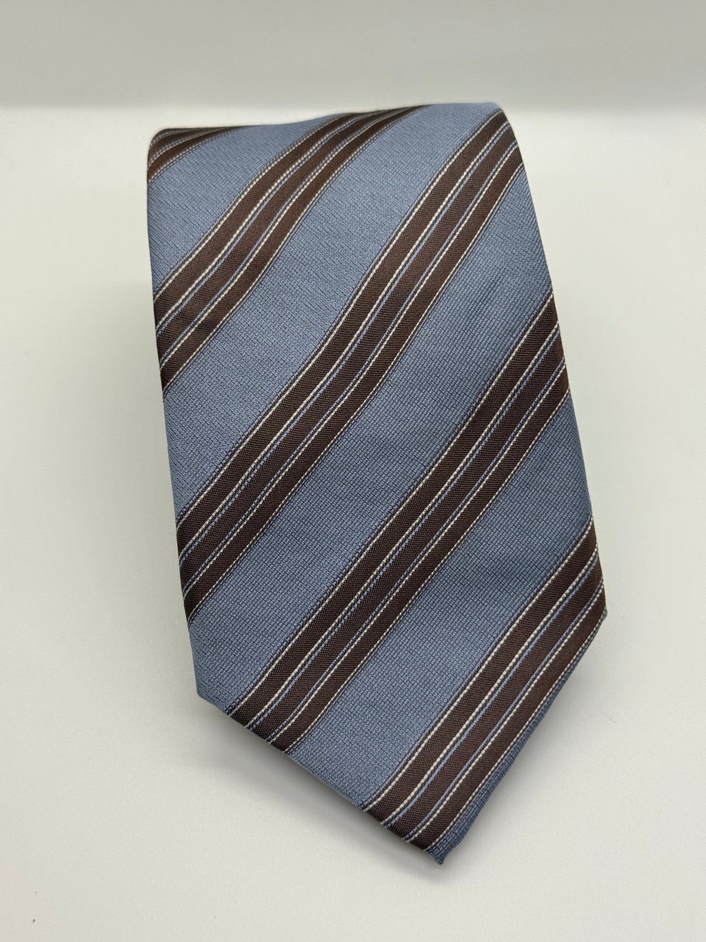 Napoli Blue & Brown Regimental Stripe Tie