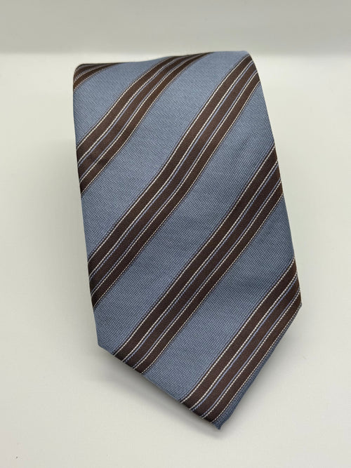 Napoli Blue & Brown Regimental Stripe Tie