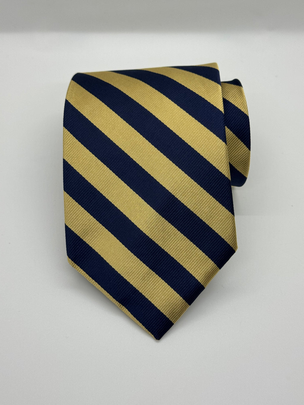 Brooks Brothers “346” Gold & Navy Striped Silk Tie