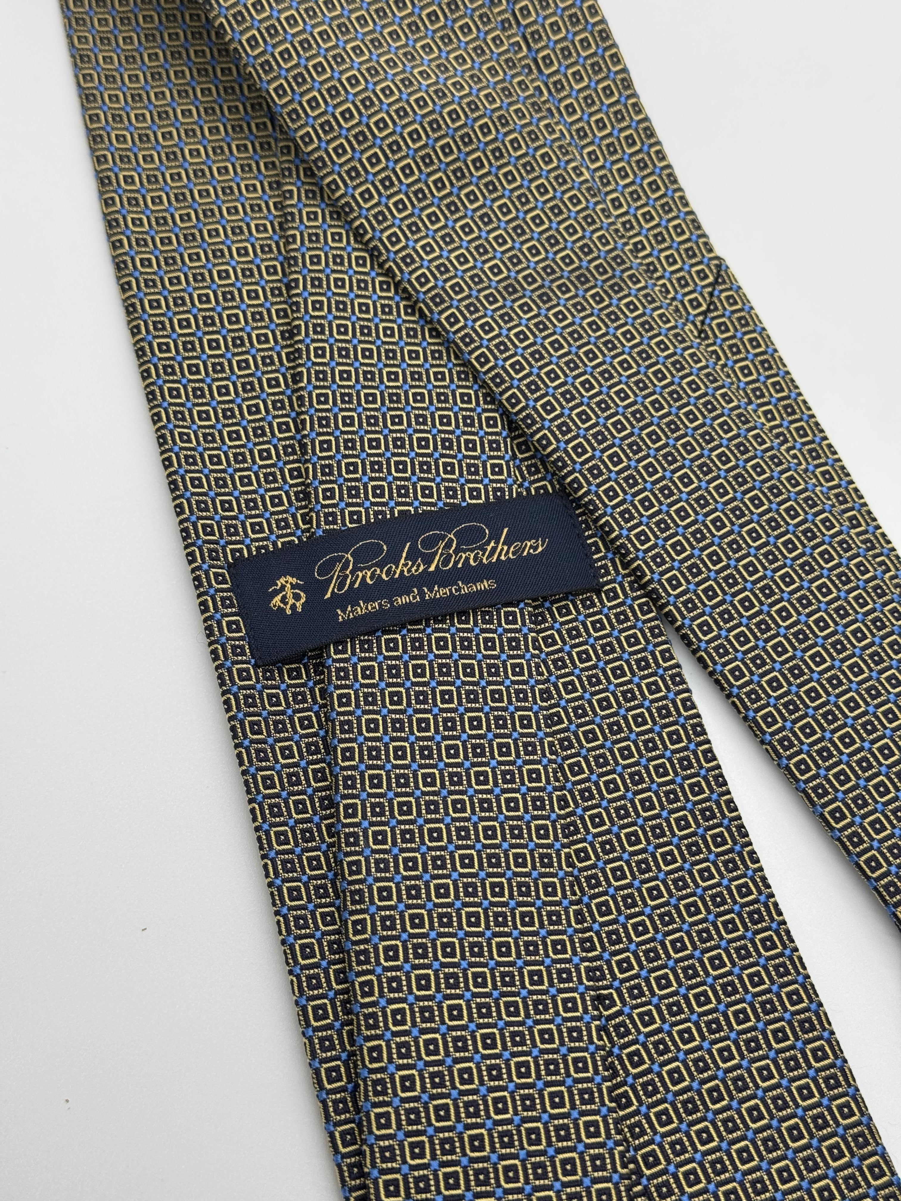 Brooks Brothers Makers & Merchants Navy & Gold Geometric Tie