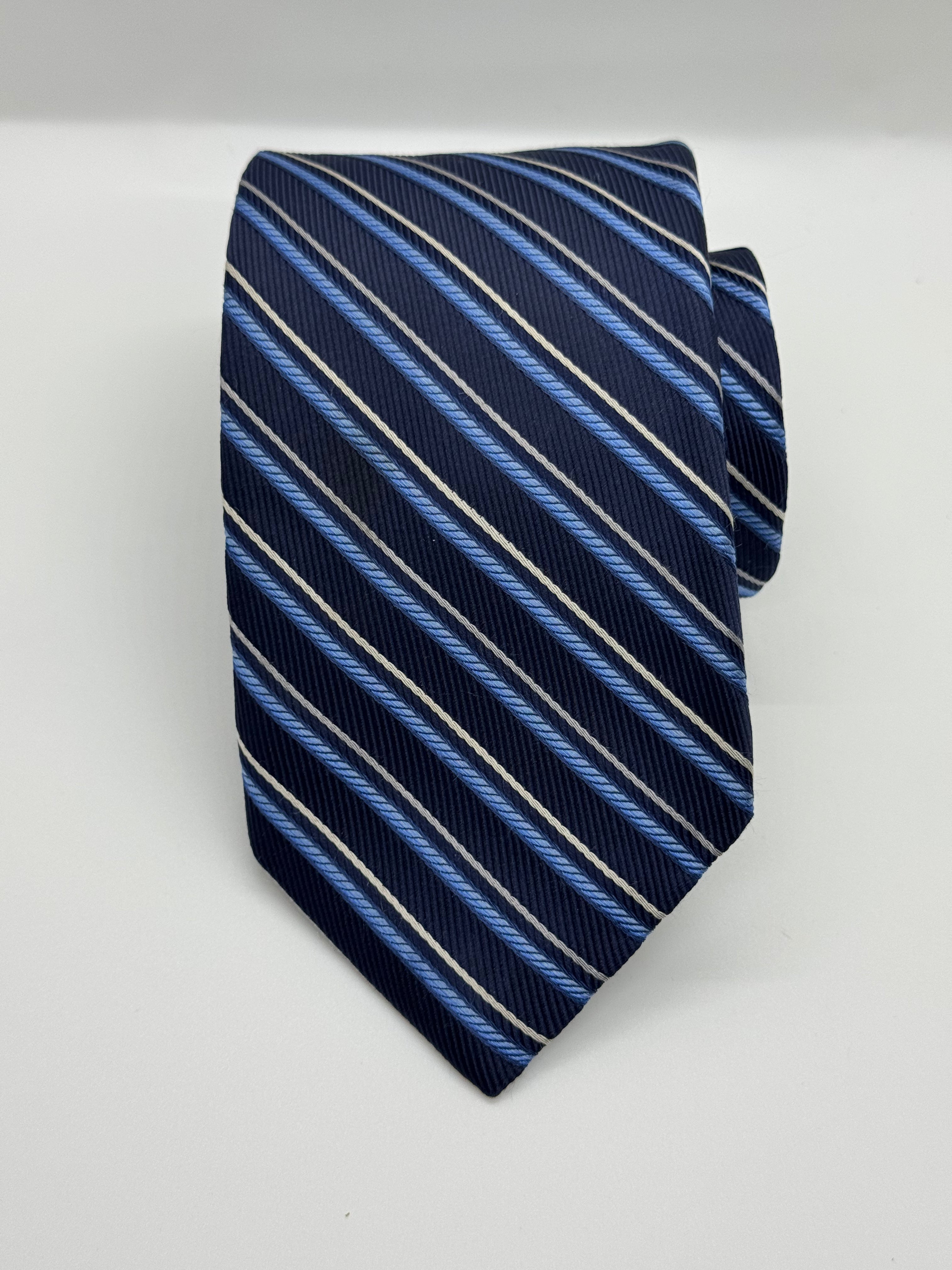 Robert Talbott Carmel Navy & Blue Stripe Tie