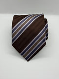 Giorgio Armani – Brown & Lavender Stripe Silk Tie
