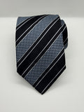 Giorgio Armani – Black & Silver Power Stripe Silk Tie